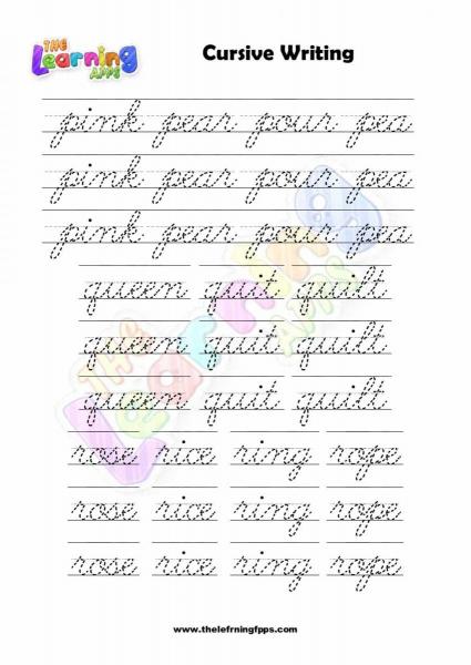 Free Printable Cursive Words Writing - Cursive Writing Worksheet 06 (1) 
