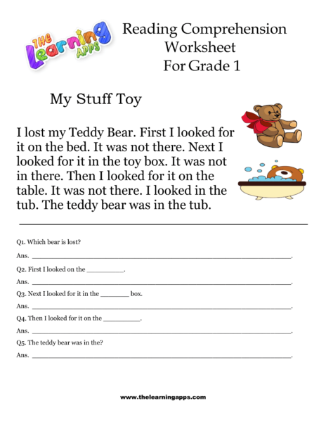 1st Grade Reading Comprehension Worksheets for Free