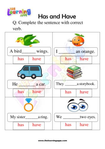 Has and Have Worksheets 09