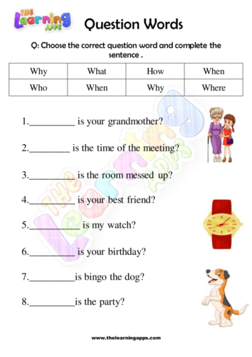 Question Word Worksheet 04