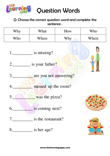 Question Word Worksheet 05