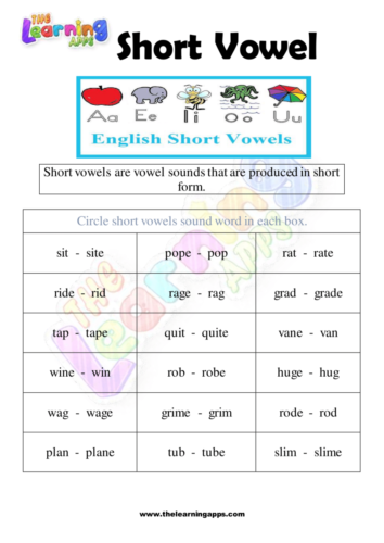 Short Vowel Worksheets 04