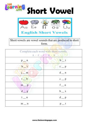 Short Vowel Worksheets 07