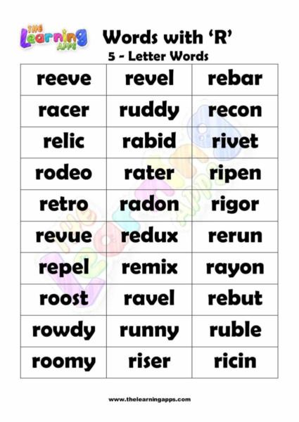 Words that Start with R 07