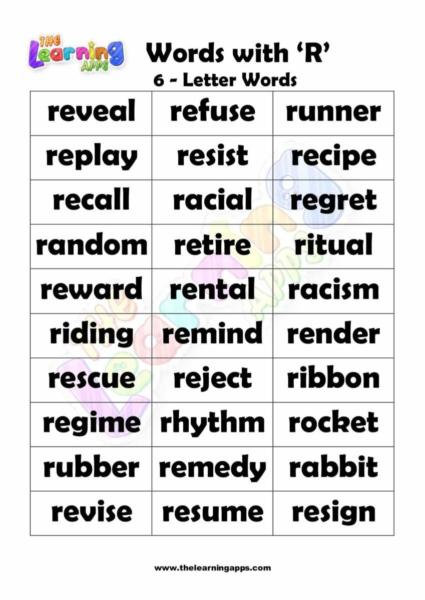 Words that Start with R 09
