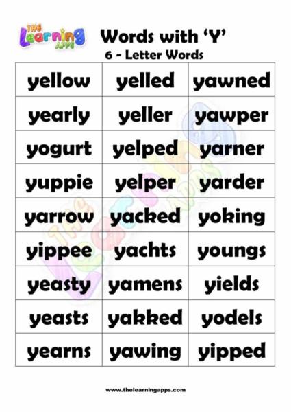 Words that Start with Y 04